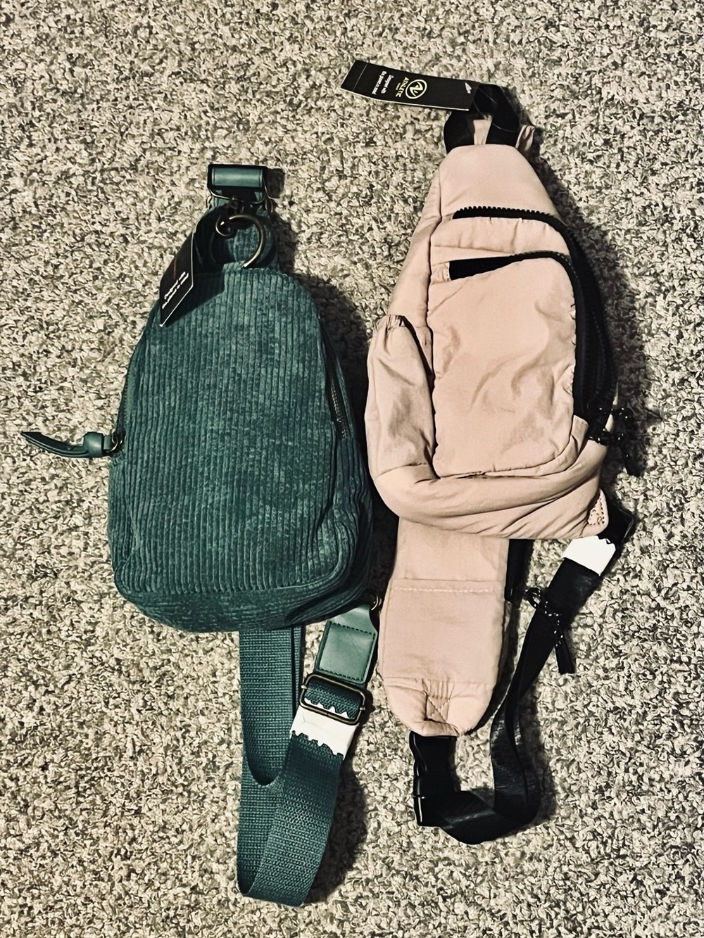 NWT Women’s Crossbody Sling Bag (2) ~ Pink & Corduroy Blue